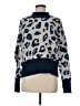 Design History Animal Print Blue Pullover Sweater Size M - photo 1