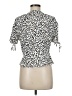 Topshop Animal Print Ivory Tan Short Sleeve Blouse Size 8 - photo 2