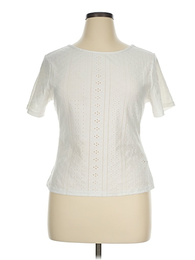 Pre-owned Shein Curve Short Sleeve T-shirt In Ivory