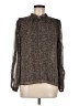 Ann Taylor LOFT 100% Polyester Tweed Brown Long Sleeve Blouse Size M - photo 1