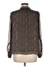 Ann Taylor LOFT 100% Polyester Tweed Brown Long Sleeve Blouse Size M - photo 2