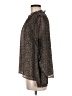 Ann Taylor LOFT 100% Polyester Tweed Brown Long Sleeve Blouse Size M - photo 5