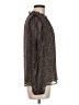 Ann Taylor LOFT 100% Polyester Tweed Brown Long Sleeve Blouse Size M - photo 4