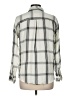 Sincerely Jules 100% Rayon Plaid Silver Long Sleeve Button-Down Shirt Size M - photo 2