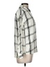 Sincerely Jules 100% Rayon Plaid Silver Long Sleeve Button-Down Shirt Size M - photo 4