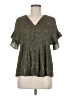 Left Coast by Dolan 100% Polyester Green Short Sleeve Blouse Size M - photo 1