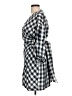 INA 100% Polyester Checkered-gingham Gray Cocktail Dress Size L - photo 5