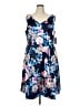 Alex Evenings 100% Polyester Print Blue Casual Dress Size 16 - photo 1
