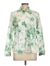 Lands' End Floral Green Long Sleeve Blouse Size 12 - photo 1