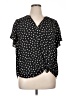 Torrid 100% Polyester Black Short Sleeve Blouse Size 1X Plus (1) - photo 1