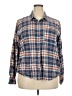 Universal Thread 100% Cotton Plaid Blue Long Sleeve Button-Down Shirt Size XXL - photo 1