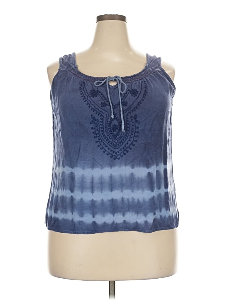 Pre-owned Avenue Sleeveless Blouse In Blue