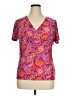 Chaps Paisley Purple Short Sleeve Blouse Size 1X - photo 1