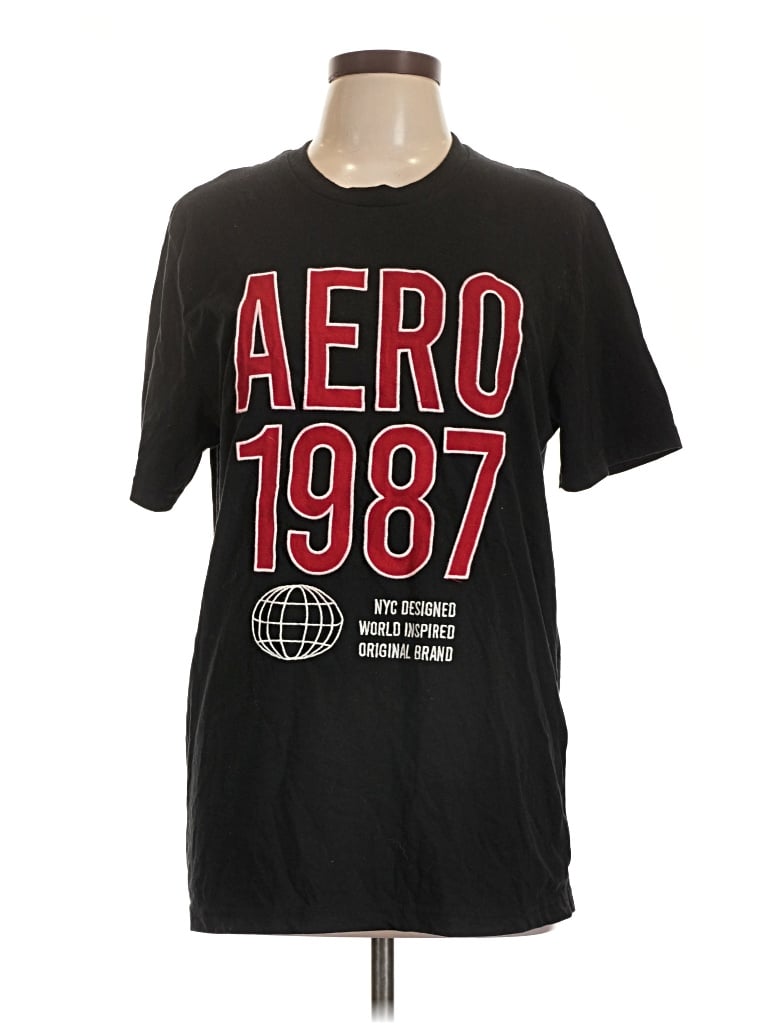 Pre-owned Aéropostale Short Sleeve T-shirt In Black