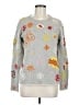 Label + Thread 100% Wool Floral Gray Wool Pullover Sweater Size M - photo 1