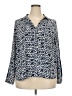 Nic + Zoe 100% Polyester Print Blue Long Sleeve Blouse Size XXL - photo 1