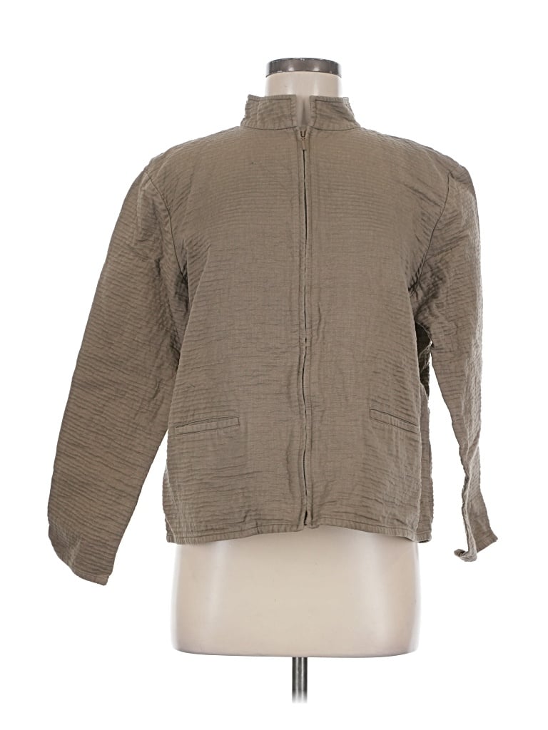 Pre-owned Eileen Fisher Jacket In Tan