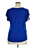 INC International Concepts 100% Polyester Blue Short Sleeve Blouse Size 0X - photo 2