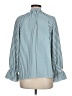 Ann Taylor 100% Polyester Stripes Teal 3/4 Sleeve Blouse Size M (petite) - photo 2