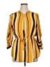 rue21 100% Polyester Stripes Yellow 3/4 Sleeve Blouse Size XL - photo 1