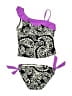 Justice Paisley Purple Two Piece Swimsuit Size 10 - photo 2