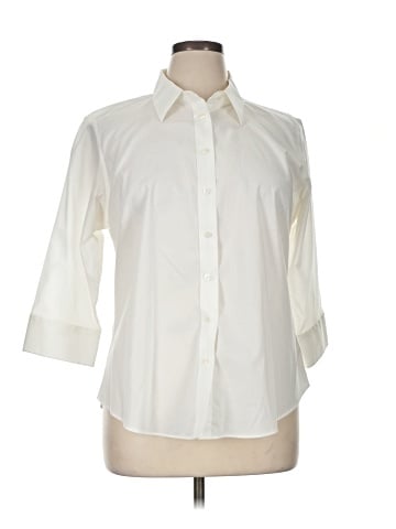 KIRKLAND Signature 3/4 Sleeve Button-Down Shirt (view 1)