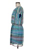 City Triangles 100% Polyester Print Teal Casual Dress Size M - photo 5