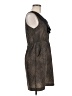 Angie 100% Polyester Animal Print Brown Tan Casual Dress Size M - photo 4