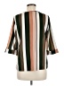 Unbranded 100% Polyester Stripes Brown Green 3/4 Sleeve Blouse Size M - photo 2