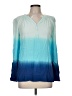 Lilly Pulitzer 100% Rayon Blue Long Sleeve Blouse Size M - photo 1