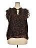 Aqua Animal Print Brown Sleeveless Blouse Size XXL - photo 1