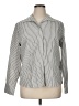Chico's 100% Cotton Stripes Silver Long Sleeve Button-Down Shirt Size XL (3) - photo 1