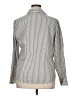 Chico's 100% Cotton Stripes Silver Long Sleeve Button-Down Shirt Size XL (3) - photo 2