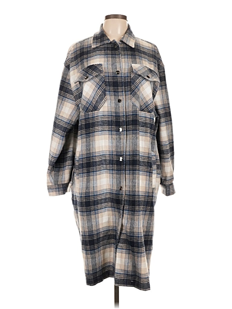 Pre-owned Elan Coat In Blue
