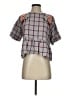 THML 100% Cotton Plaid Gray Short Sleeve Blouse Size S - photo 1