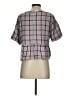 THML 100% Cotton Plaid Gray Short Sleeve Blouse Size S - photo 2