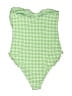 ASOS Design Checkered-gingham Green One Piece Swimsuit Size 8 - photo 2