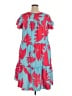 Unbranded 100% Polyester Tropical Blue Casual Dress Size XXL - photo 2