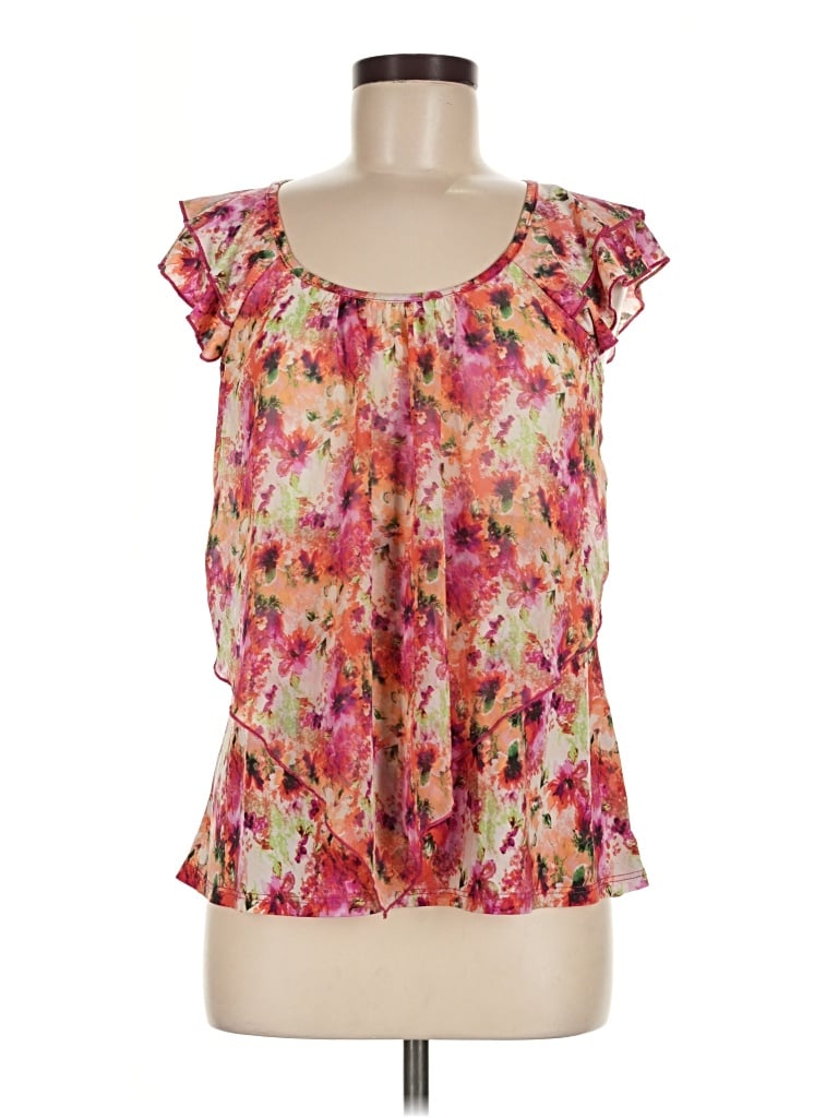 Pre-owned Roz & Ali Sleeveless Blouse In Pink