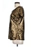 Worthington 100% Polyester Metallic Gold Short Sleeve Blouse Size L - photo 5