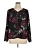 Black Rainn Floral Black 3/4 Sleeve Blouse Size XL - photo 1