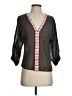 Surf Bazaar 100% Cotton Gray 3/4 Sleeve Blouse Size S - photo 1