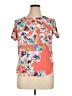 Spense 100% Polyester Floral Orange Short Sleeve Blouse Size XL (estimated) - photo 1