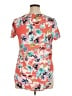 Spense 100% Polyester Floral Orange Short Sleeve Blouse Size XL (estimated) - photo 2