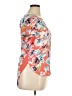 Spense 100% Polyester Floral Orange Short Sleeve Blouse Size XL (estimated) - photo 4