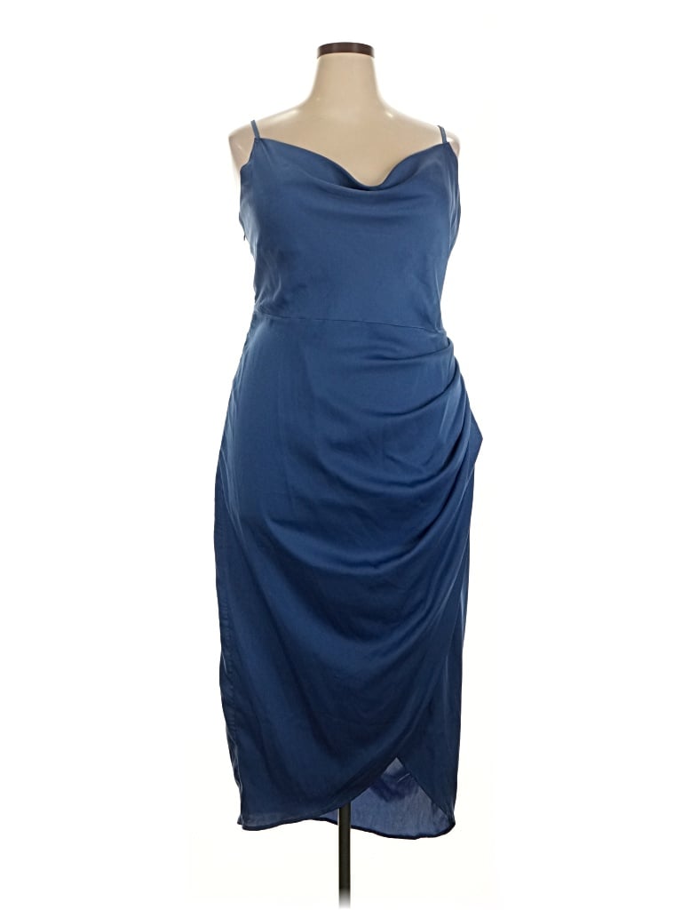 Pre-owned Shein Curve Cocktail Dress In Blue