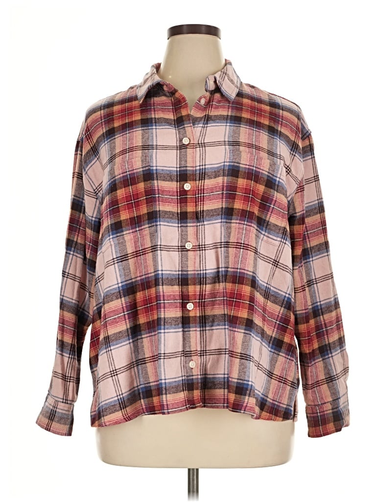 Pre-owned Old Navy Long Sleeve Button Down Shirt In Burgundy