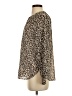 Ann Taylor LOFT 100% Polyester Animal Print Brown Long Sleeve Blouse Size S - photo 5