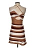 Shein 100% Polyester Brown Cocktail Dress Size 8 - 10 - photo 2