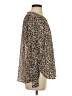 Ann Taylor LOFT 100% Polyester Animal Print Brown Long Sleeve Blouse Size S - photo 4
